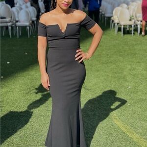 Lulu's Classic Black Strapless Dress